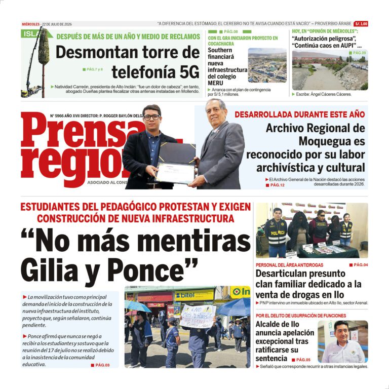 La Prensa Regional – Miércoles 22 de julio de 2026