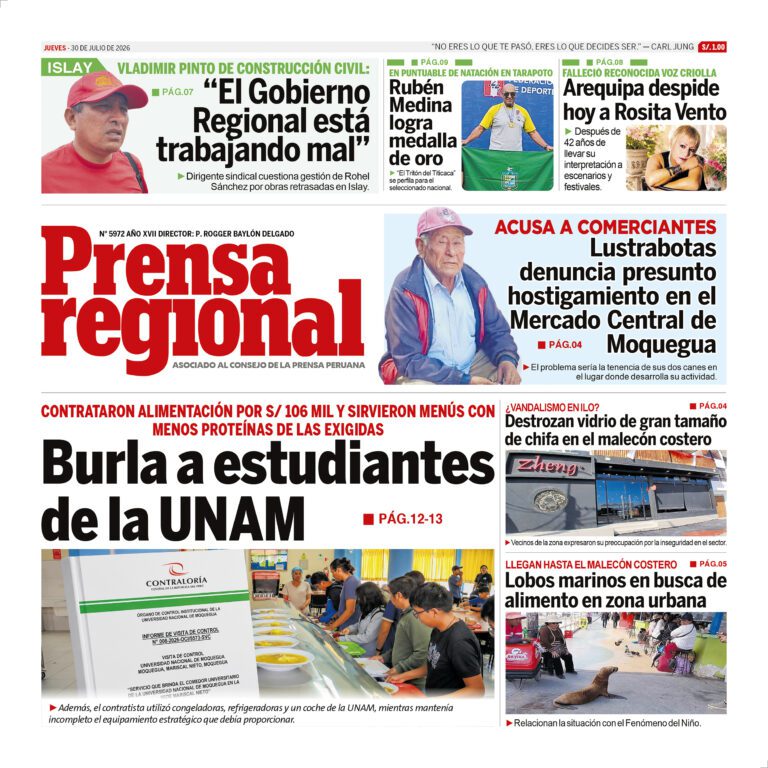 La Prensa Regional – Jueves 30 de julio de 2026