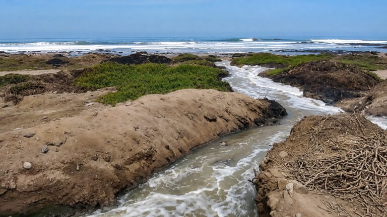 Continúan arrojando aguas servidas al mar desde la planta de tratamiento de playa Media Luna