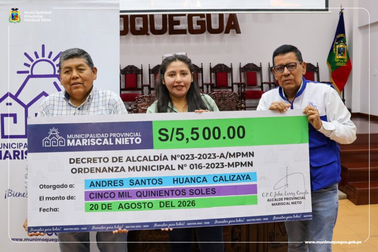 Entregan apoyo económico a atleta moqueguano que competirá en Mundial Máster de Atletismo