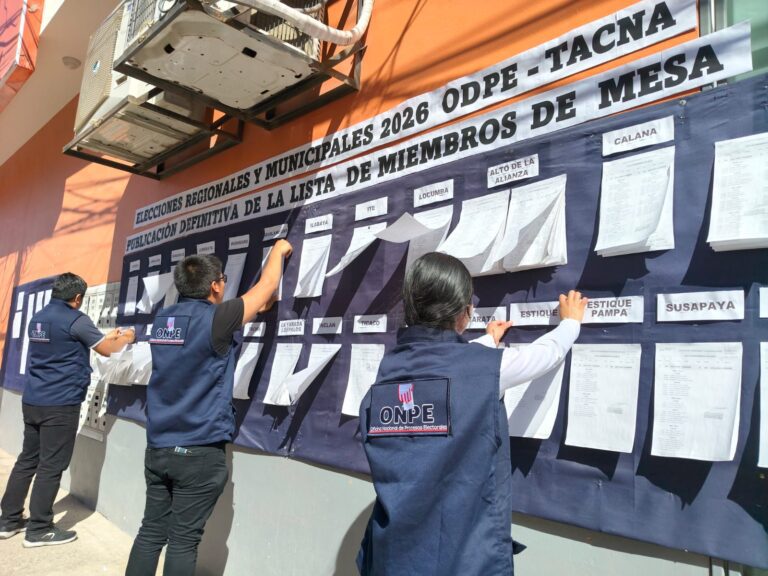 ERM 2026: ODPE Tacna publica lista definitiva de miembros de mesa