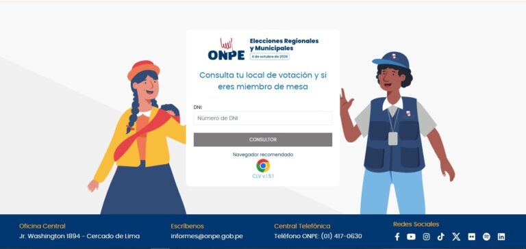 ONPE publica consulta de locales de votación para las elecciones regionales y municipales