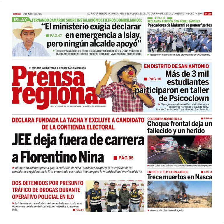 La Prensa Regional – Domingo 02 de agosto de 2026
