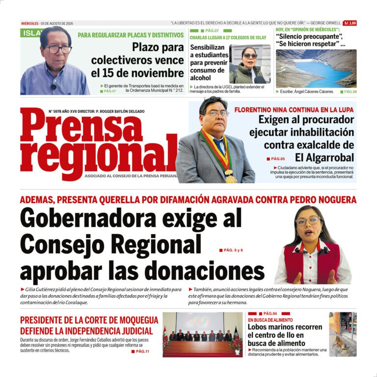 La Prensa Regional – Miércoles 05 de agosto de 2026