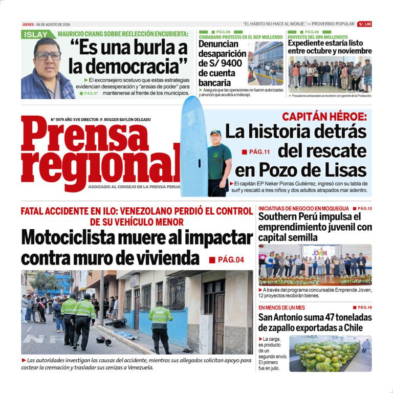 La Prensa Regional – Jueves 06 de agosto de 2026
