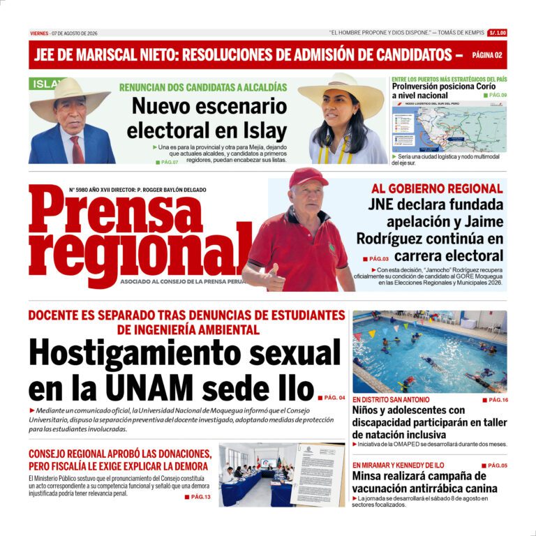 La Prensa Regional – Viernes 07 de agosto de 2026