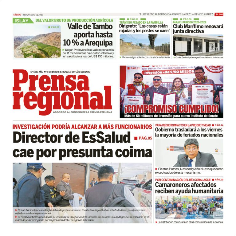 La Prensa Regional – Sabado 08 de agosto de 2026