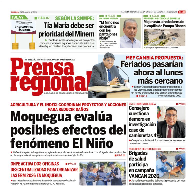 La Prensa Regional – Domingo 09 agosto de 2026