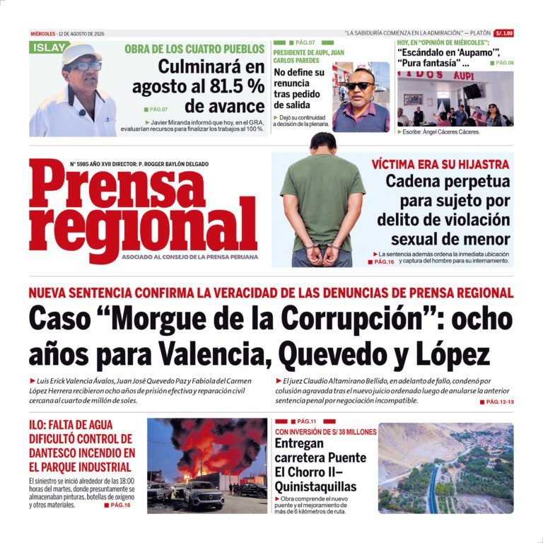 La Prensa Regional – Miércoles 12 de agosto de 2026