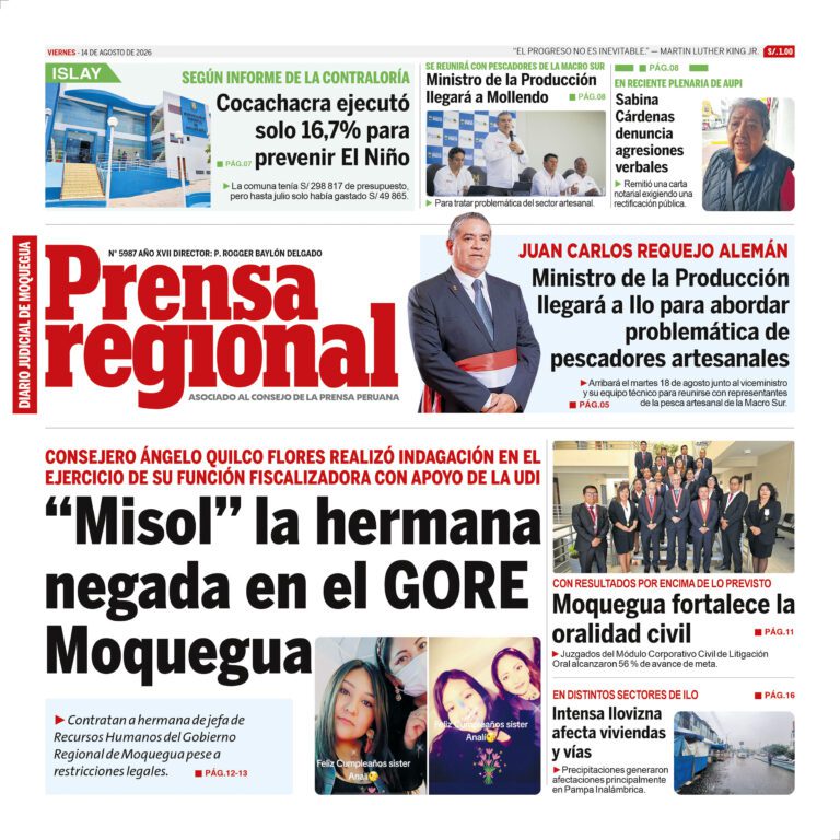 La Prensa Regional – Viernes 14 de agosto de 2026
