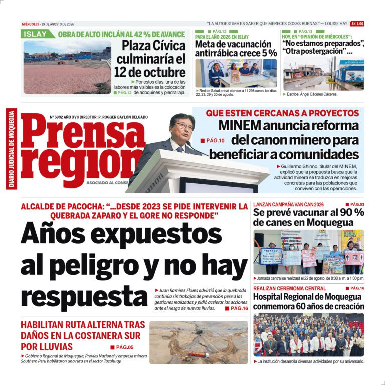 La Prensa Regional – Miércoles 19 de agosto de 2026