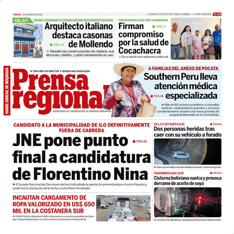 La Prensa Regional – Viernes 21 de agosto de 2026