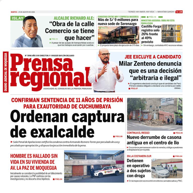 La Prensa Regional – Martes 25 de agosto de 2026