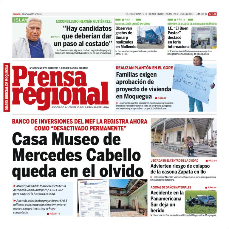 La Prensa Regional – Sábado 29 de agosto de 2026