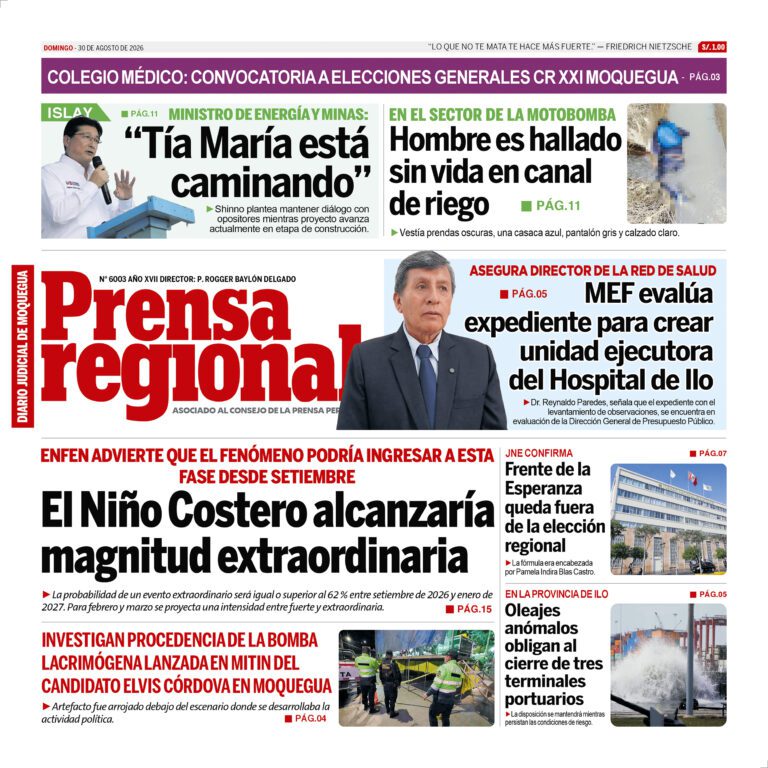 La Prensa Regional – Domingo 30 de agosto de 2026