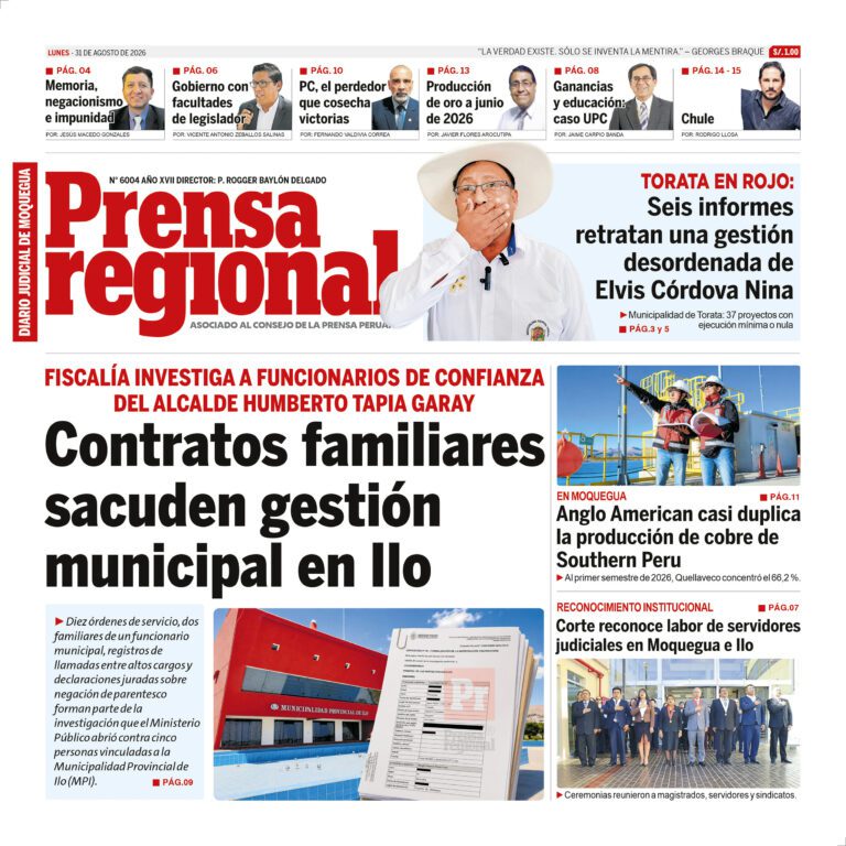 La Prensa Regional – Lunes 31 de agosto de 2026