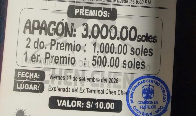 Cuestionan bingo en Chen Chen: denuncian que no se sorteó premio de S/3 mil