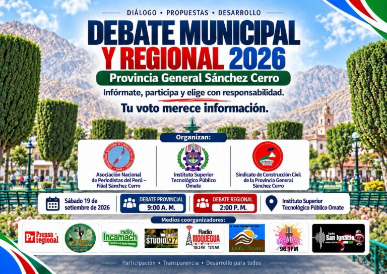 Omate reunirá a candidatos provinciales y regionales en debate electoral