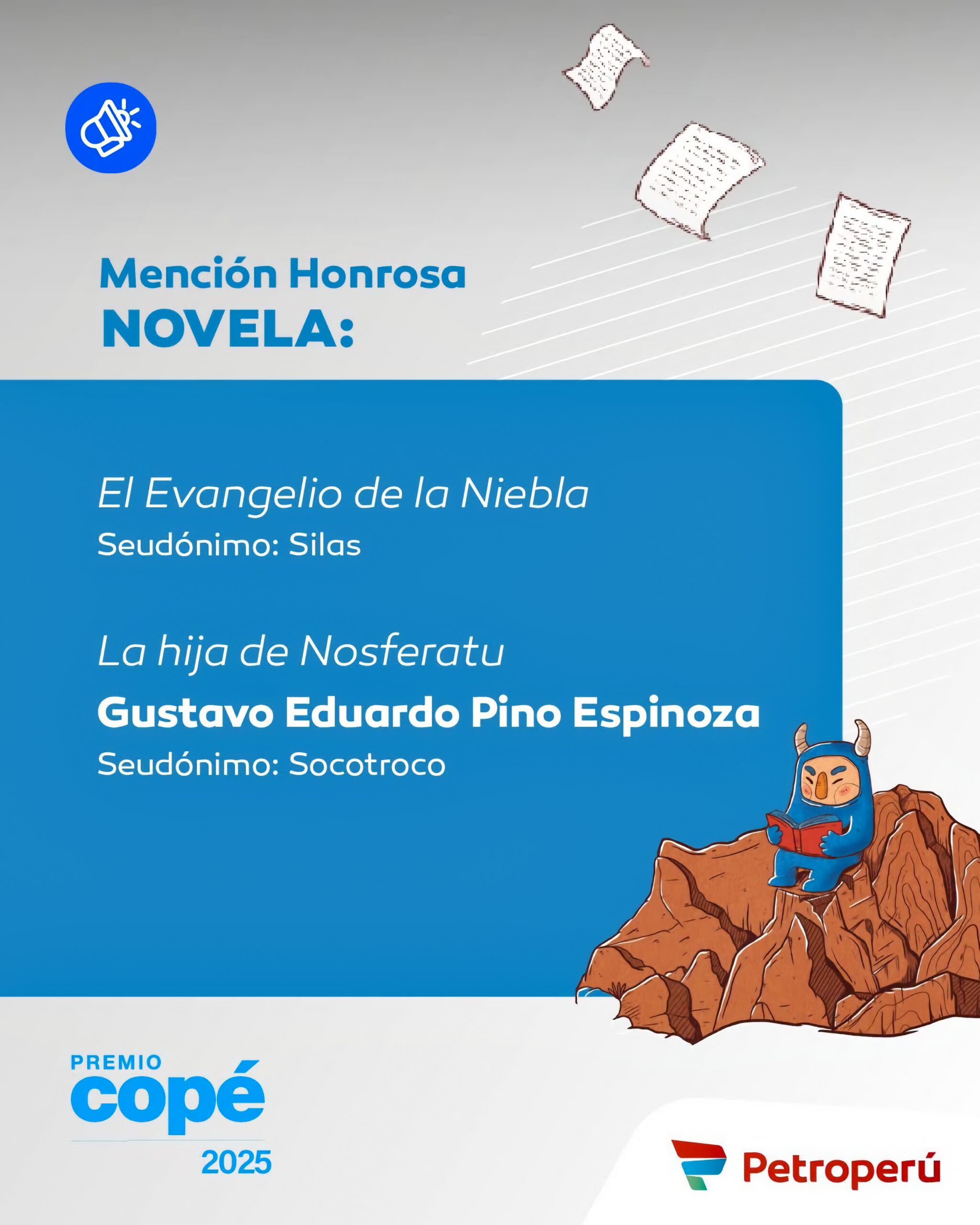 Gustavo Pino obtiene Mención Honrosa en el Premio Copé 2025 con La hija de Nosferatu 1 Gustavo Pino obtiene Mencion Honrosa en el Premio Cope 2025 0926 2 scaled La Prensa Regional