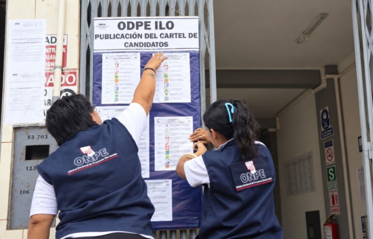 ODPE Ilo publica cartel de candidatos para elecciones del 4 de octubre