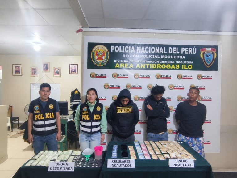 Tres detenidos y droga decomisada en operativo policial en Alto Ilo