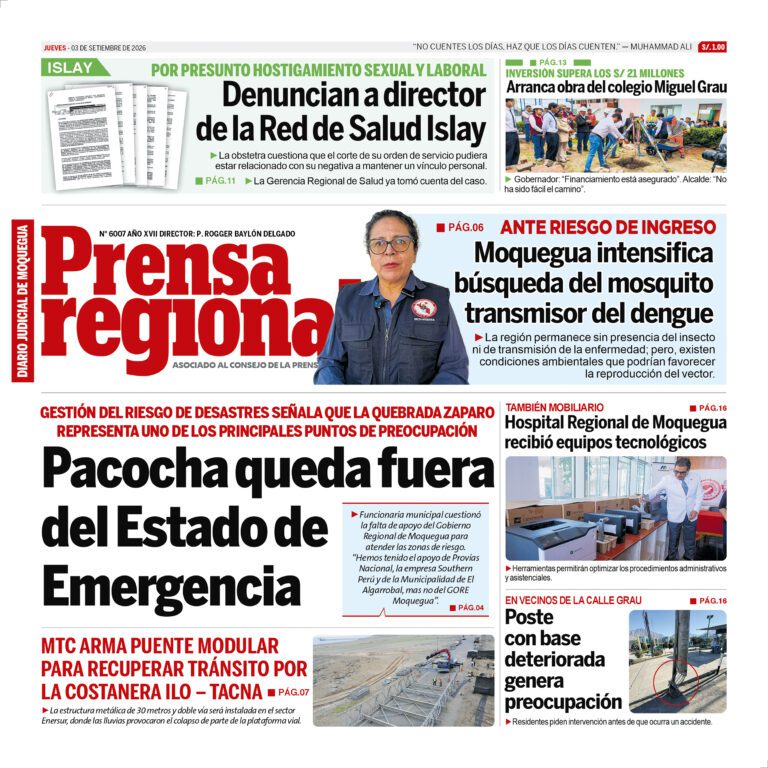 La Prensa Regional – Jueves 03 de setiembre de 2026