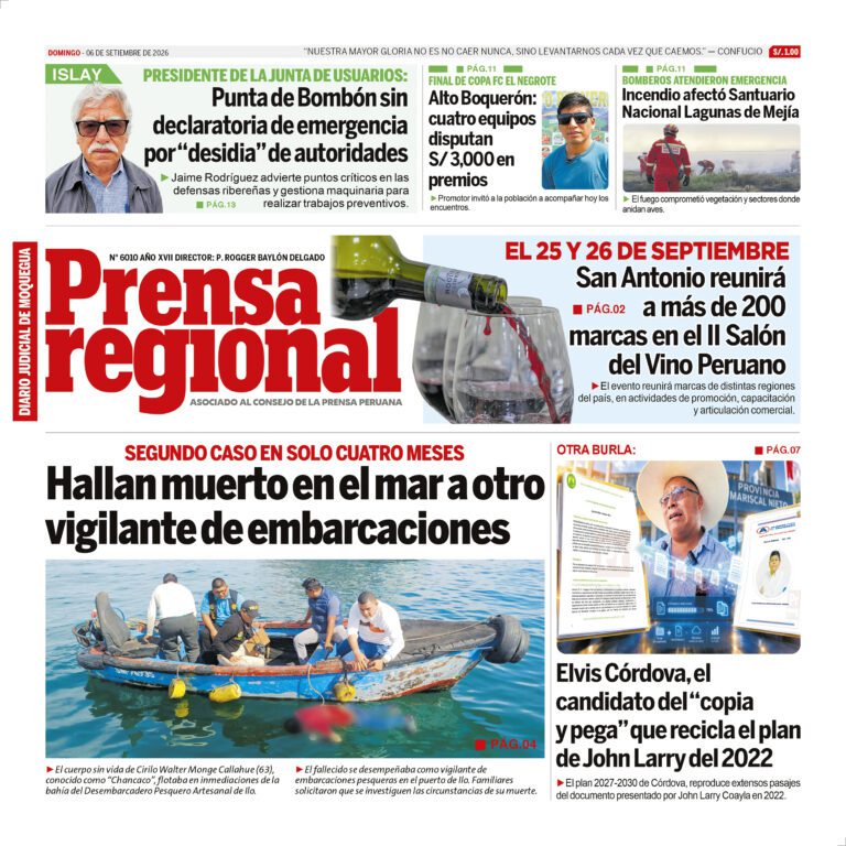 La Prensa Regional – Domingo 06 de setiembre de 2026