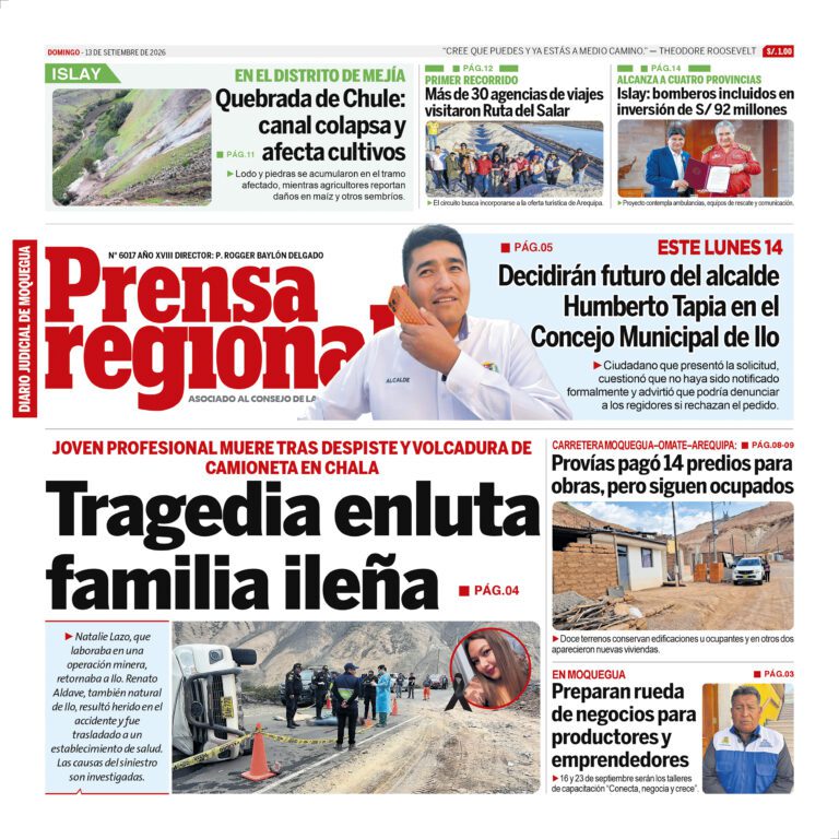 La Prensa Regional – Domingo 13 de setiembre de 2026