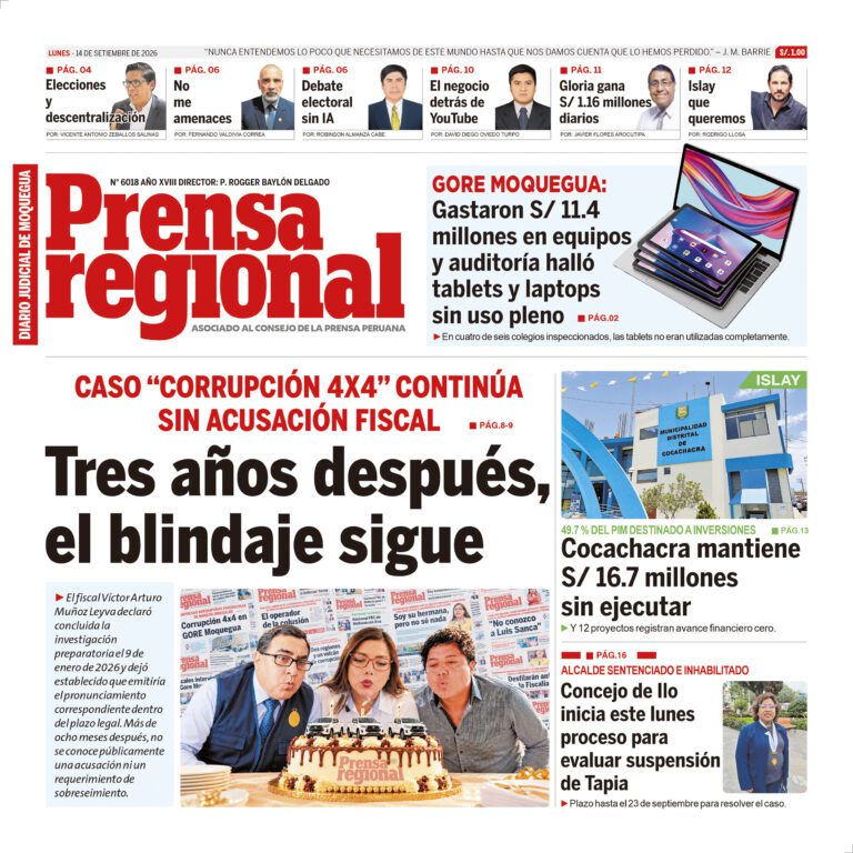 La Prensa Regional – Lunes 14 de setiembre de 2026