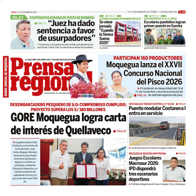 La Prensa Regional – Jueves 17 de setiembre de 2026