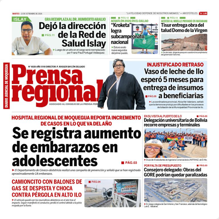 La Prensa Regional – Martes 22 de setiembre de 2026