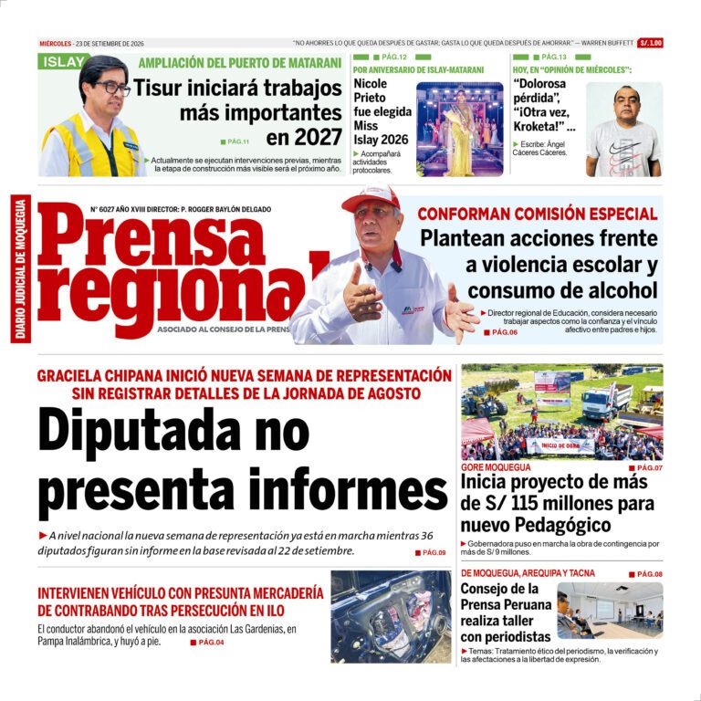 La Prensa Regional – Miércoles 23 de setiembre de 2026