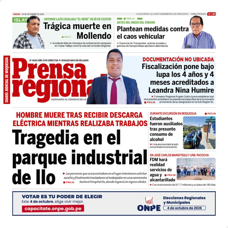 La Prensa Regional – Sábado 26 de setiembre de 2026