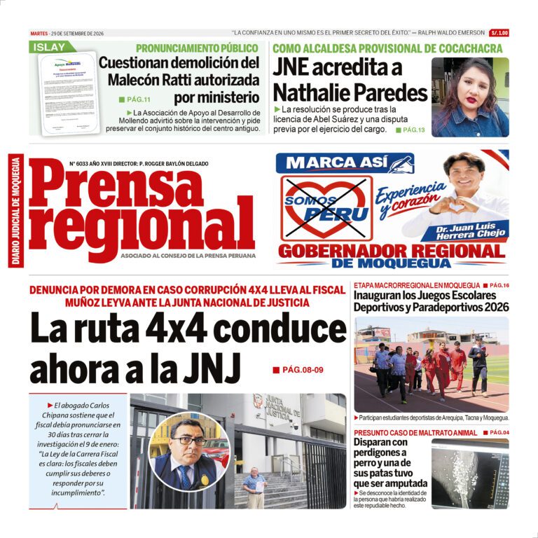 La Prensa Regional – Martes 29 de setiembre de 2026