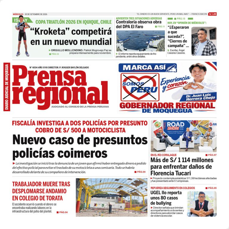La Prensa Regional – Miércoles 30 de setiembre de 2026