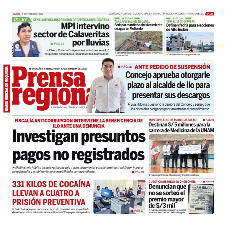 La Prensa Regional – Martes 15 de setiembre de 2026