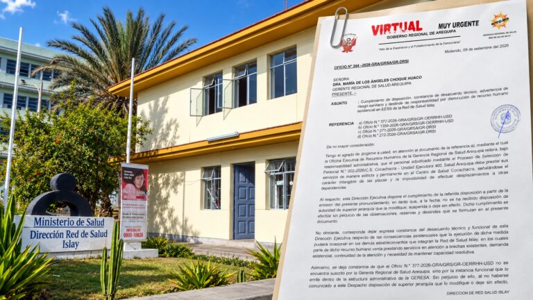 Red de Salud Islay advierte riesgo en atención a pacientes por reducción de personal