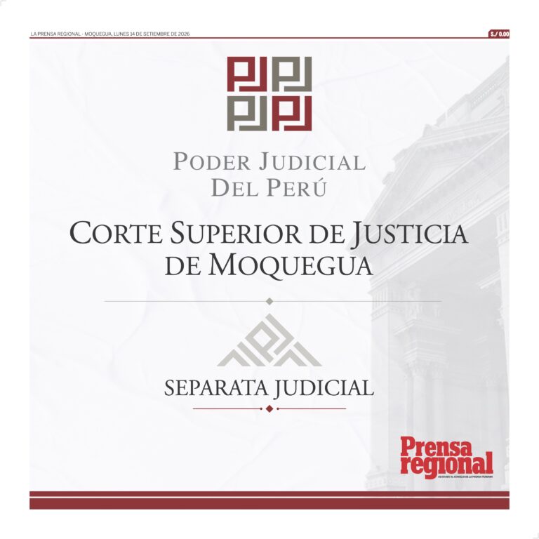 Separata Judicial – Lunes 14 de septiembre de 2026