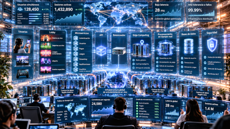 Arquitectura de plataformas web de entretenimiento: de la organización de lobbies basados en microservicios a la protección de datos en tiempo real
