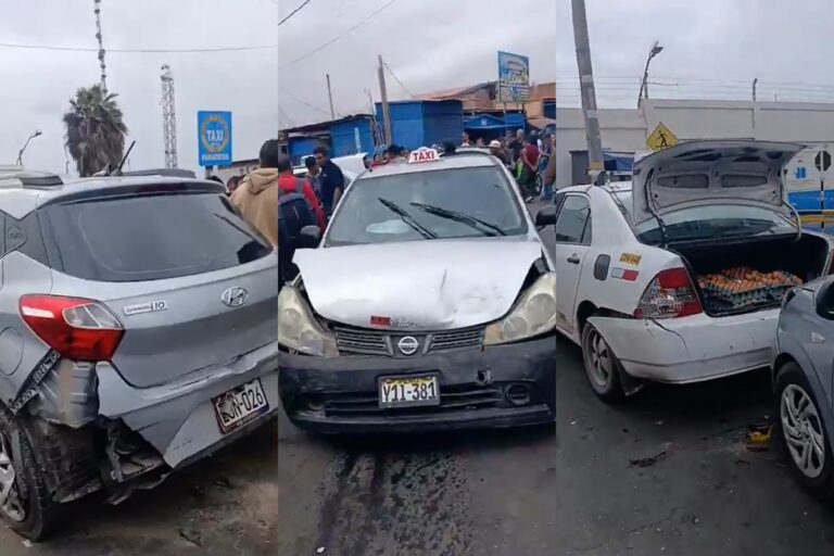 Choque múltiple deja dos heridos en inmediaciones del Desembarcadero Pesquero Artesanal de Ilo