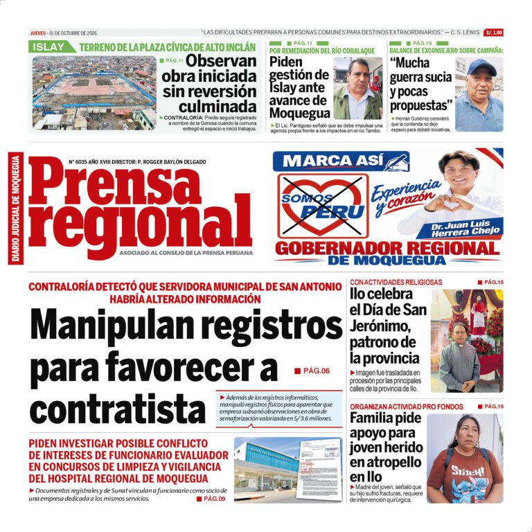La Prensa Regional – Jueves 01 de octubre de 2026