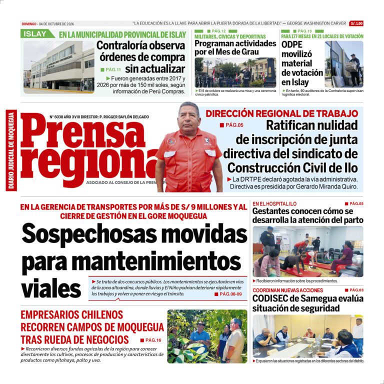 La Prensa Regional – Domingo 04 de octubre de 2026