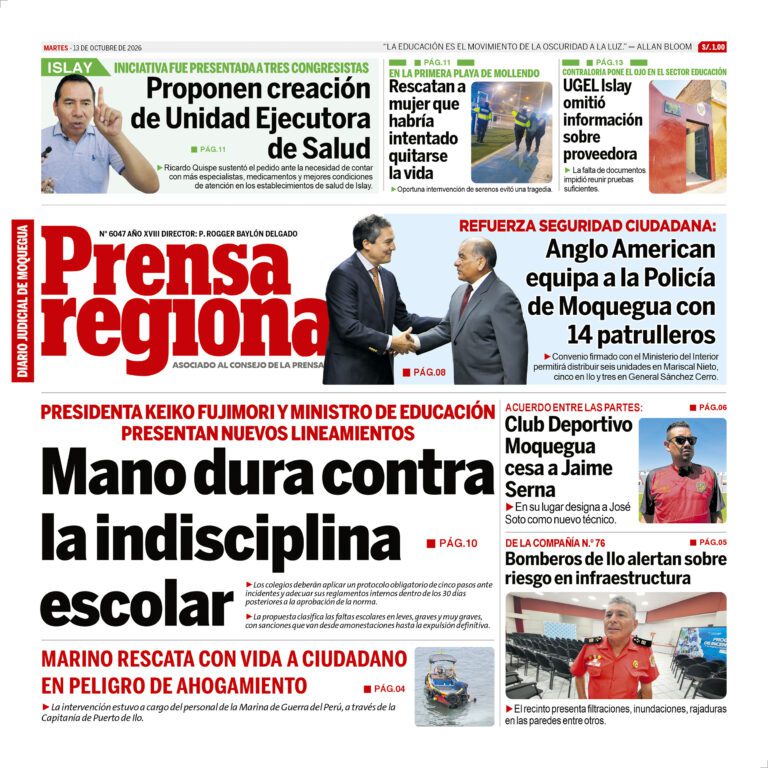 La Prensa Regional – Martes 13 de octubre de 2026